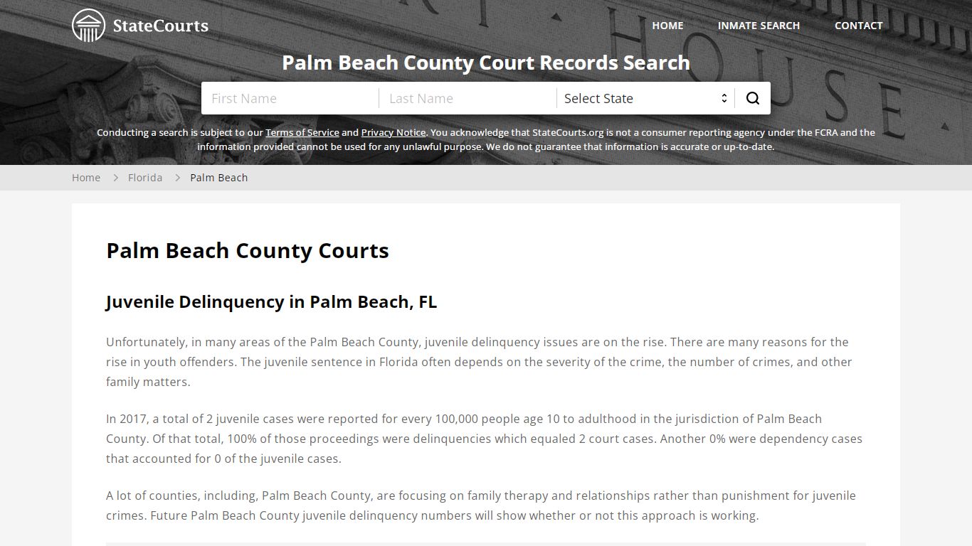 Palm Beach County, FL Courts - Records & Cases - StateCourts